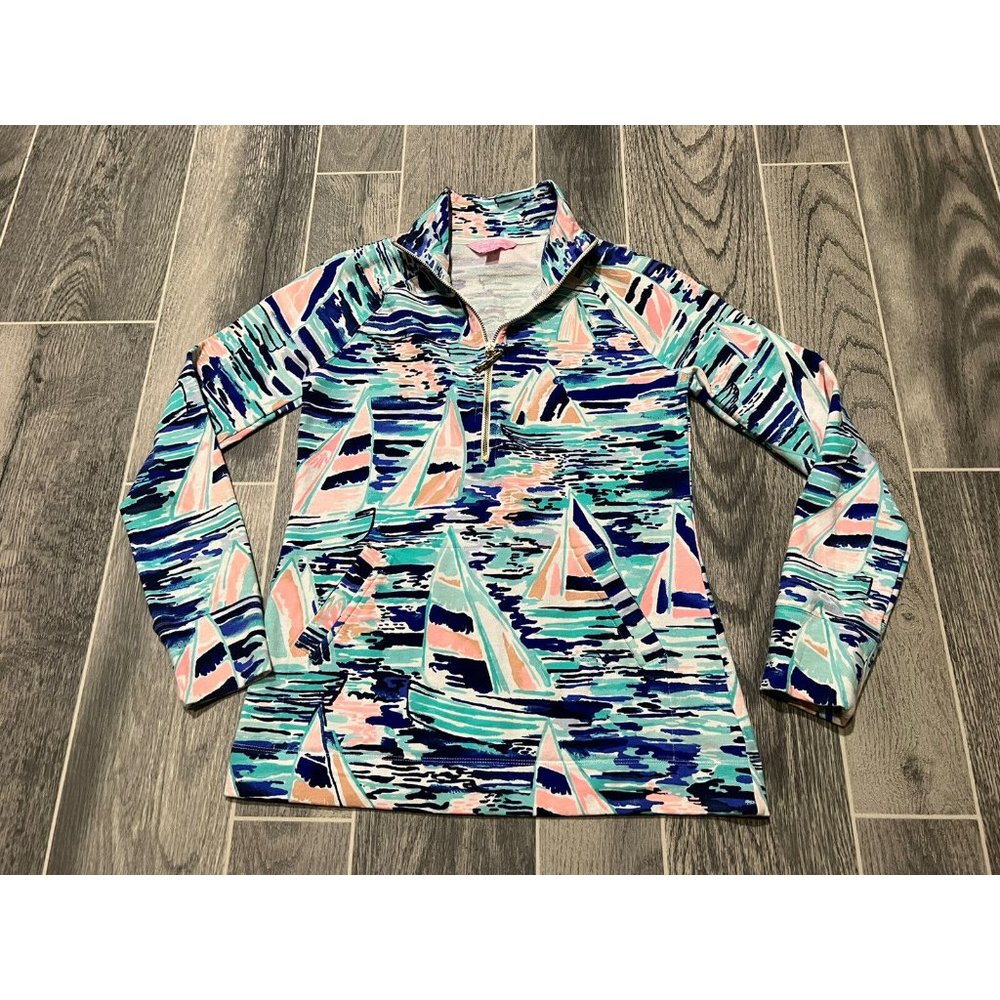 Lilly Pulitzer UPF 50+ Skipper Popover Pier Pressure $98 Size XXS